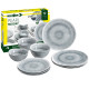 PACK VAISSELLE MIDDAY PEARL 12 PIECES MELAMINE ANTIGLISSE BRUNNER