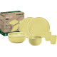 PACK VAISSELLE TETE A TETE DOLOMIT JAUNE 8 PIECES STONE TOUCH ANTIGLISSE BRUNNER