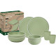 PACK VAISSELLE TETE A TETE DOLOMIT VERT 8 PIECES STONE TOUCH ANTIGLISSE BRUNNER