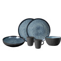 PACK VAISSELLE TETE A TETE VENETIAN GRIS 8 PIECES MELAMINE ANTIGLISSE BRUNNER