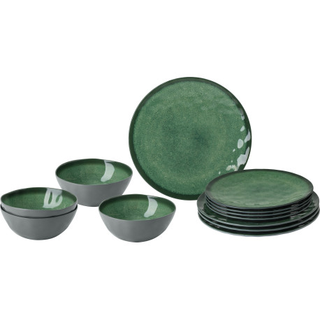 PACK VAISSELLE TETE A TETE VENETIAN SEA GREEN 8 PIECES MELAMINE ANTIGLISSE BRUNNER