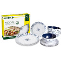 PACK VAISSELLE MIDDAY BLUE OCEAN 12 PIECES BRUNNER