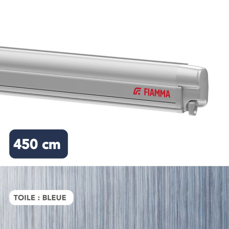 Store F45L 4,50 m TITANIUM toile BLEUE