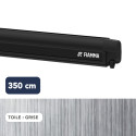 Store F45s 3,50 m NOIR toile GRISE