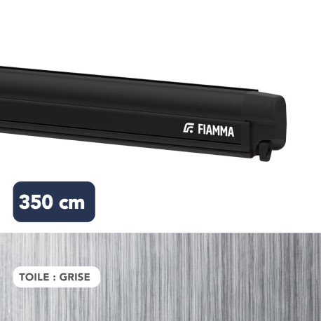 Store F45s 3,50 m NOIR toile GRISE