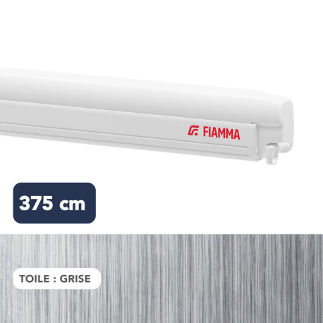 Store F45s 3,75 m BLANC toile GRIS