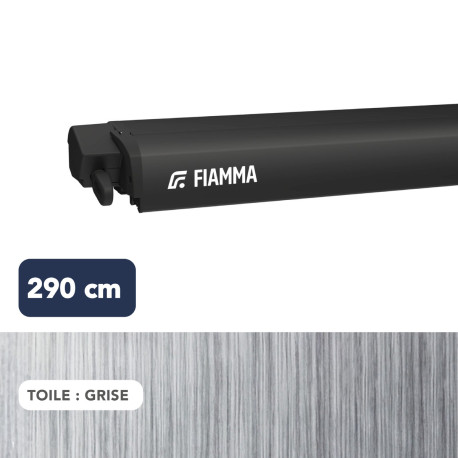 Store F80s 2,90 m NOIR toile GRISE