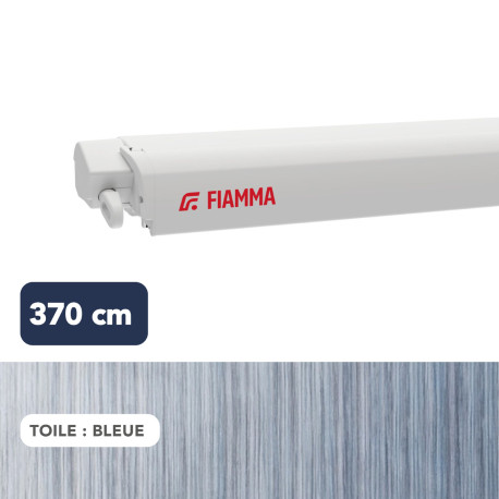 Store F80s 3,70 m BLANC toile BLEUE