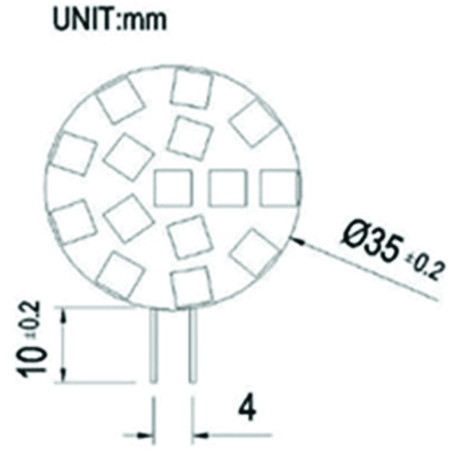 Ampoule G4 21 Leds SMD2835 35 mm blanc chaud