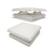LANTER.400X400 MM DOUBLE BLANC OPAQUE AVEC MOUSTIQUAIRE
