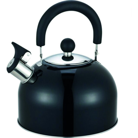 Bouilloire acier inox 2,5 L noire à poignée