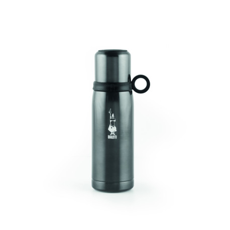 Bouteille isotherme acier avec tasse 460 ml gris