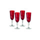 Set de 4 flutes à Champagne ROYAL rouge