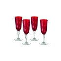 Set de 4 flutes à Champagne ROYAL rouge