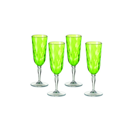 Set de 4 flutes à Champagne ROYAL vert
