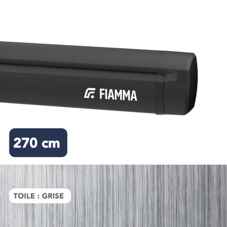 Store F43van 2,70 m NOIR toile GRISE