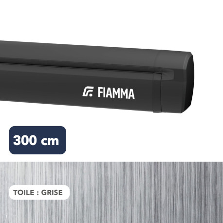 Store F43van 3,00 m NOIR toile GRISE