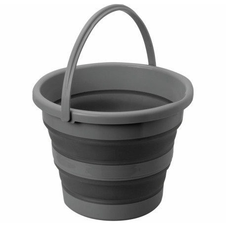 Seau retractable DRUM FOLD AWAY gris et noir 10 L - Brunner