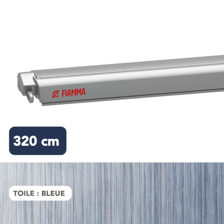 Store F80s 3,20 m TITANIUM toile BLEUE