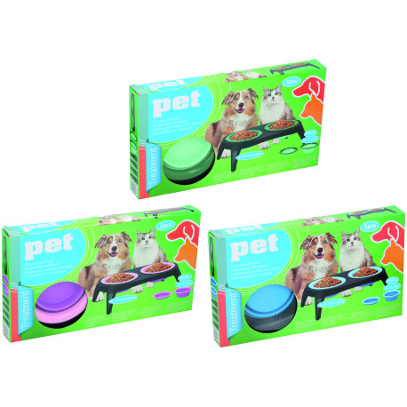 GAMELLES DOUBLE RETRACTABLES SUR SUPPORT 500 ML