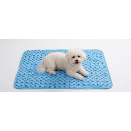 Tapis rafraichissant 70 x 55 cm pour animaux bleu