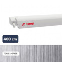 Store F80s 4,00 m BLANC toile GRISE