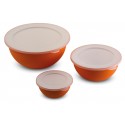 SET DE 3 SALADIERS AVEC COUVERCLE ORANGE